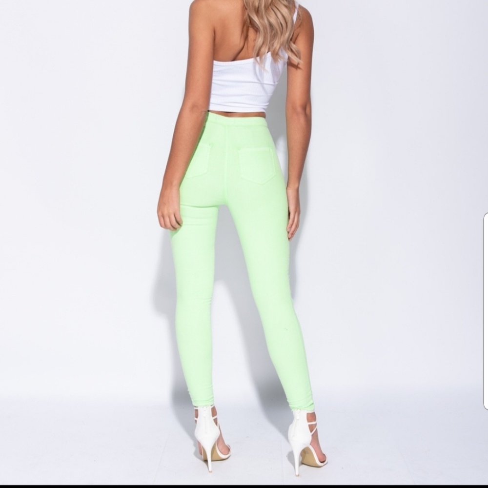🎉HP🎉Green High Waist Skinny Jeans - Picture 3 of 4